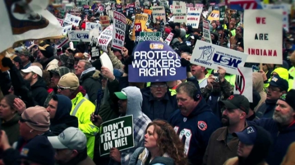 USW 시위(사진: YouTube)