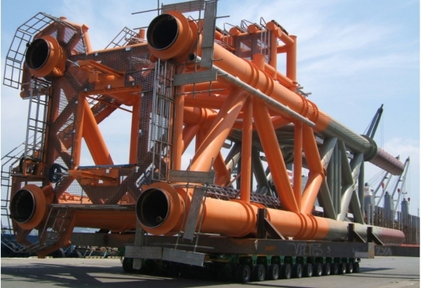 트랜스포터에 H빔 대신 각파이프로 사용됐다=사진제공 세한철강