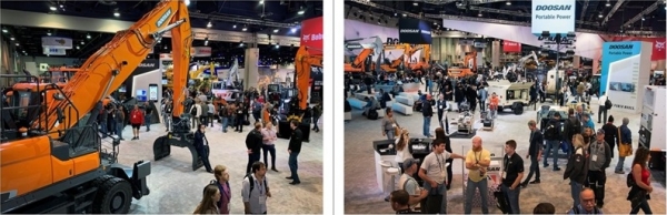두산인프라코어와 두산밥캣이 10일부터 미국 라스베이거스에서 열린 ConExpo 2020에 참가해 신규라인업과 첨단 스마트 솔루션을 대거 선보였다. (사진=두산인프라코어)