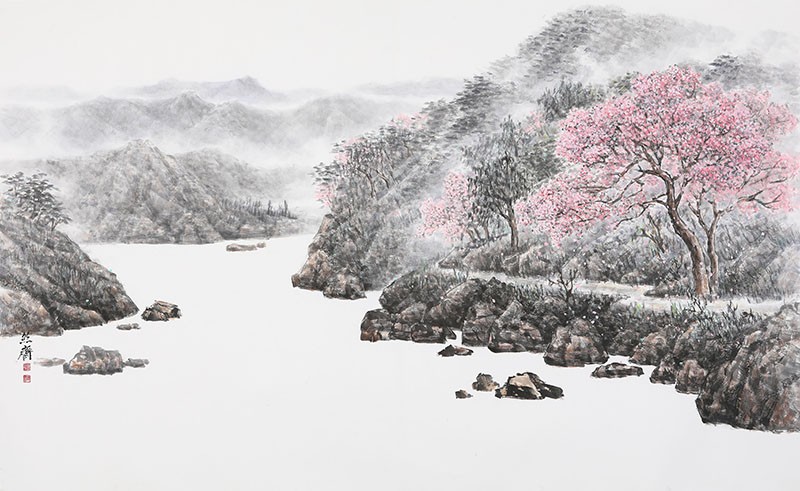 빈석주 화백 ‘남해서정2(봄이 오는 길목)’ 작품.