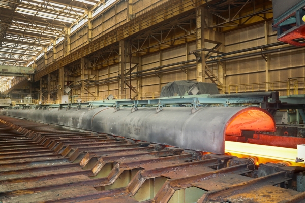 광양제철소 4열연공장에 신설된 터널형 보열커버.