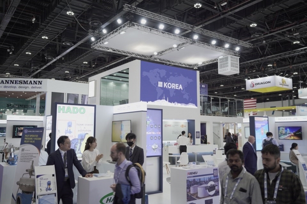 ‘UAE 아부다비 석유가스전시회(ADIPEC 2022)’의 ‘프리미엄 한국관’ 부스 전경. (사진=중소기업중앙회)