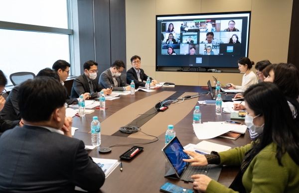 해외지부 경제통상 전망 화상회의. (사진=무역협회)