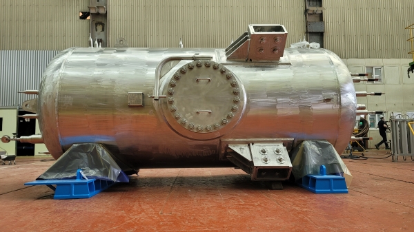 두산에너빌리티가 국제핵융합실험로(ITER) 국제기구에 공급하는 가압기(Pressurizer). (사진=두산에너빌리티)