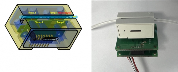 약물주입 유량 및 버블 통합 센서 모듈. (사진=기계연구원)