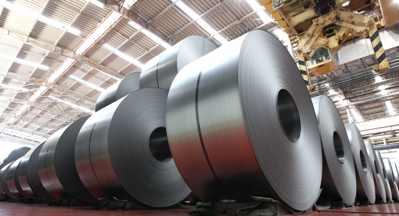 현대제철 순천공장에서 생산된 도금강판 제품./현대제철 제공