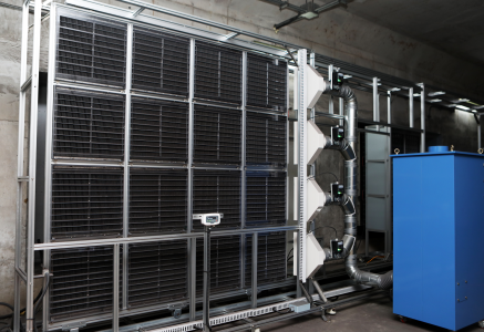 지하철 서대전네거리역 공조실에서 실증 시험을 완료한 한국기계연구원 무필터 공기정화 시스템. (출처=기계연구원)