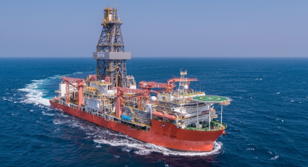 한화드릴링 드릴십 ‘타이달 액션’호의 시운전 모습. /한화오션