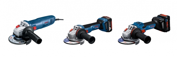 왼쪽부터 GWS 700, GWS 18V-11 S, GWS 18V-15 S. (사진=보쉬 전동공구)