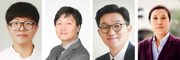 왼쪽부터 아주대 정유재 학생과 조인선 교수, 성균관대학교 신성식 교수, 미국 스탠퍼드대학교 샤오린 정(Xiaolin Zheng) 교수. (사진=아주대)
