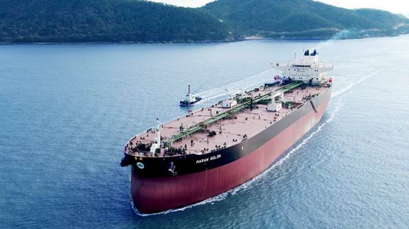 대한조선이 건조한 15만7천 톤 급 수에즈막스급(Suezmax)원유운반선 동형선의 모습. /대한조선