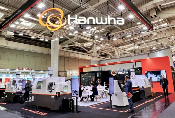 한화세미텍의 ‘EMO 2025’ 전시 부스 전경. (사진=한화세미텍)