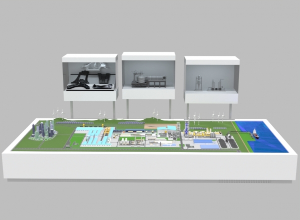 현대제철 미국 전기로 제철소 모형 사진. /현대제철