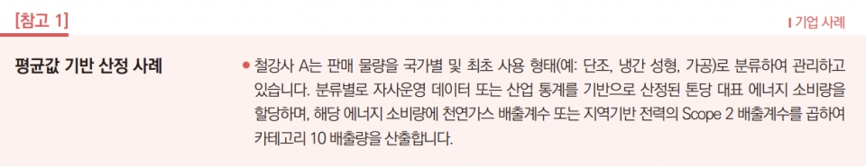 판매된 제품의 가공 - 평균값 기반 산정 사례